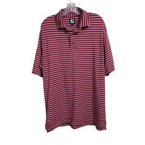 𝅺FOOTJOY Sz LG Red Stripes Golf Polo